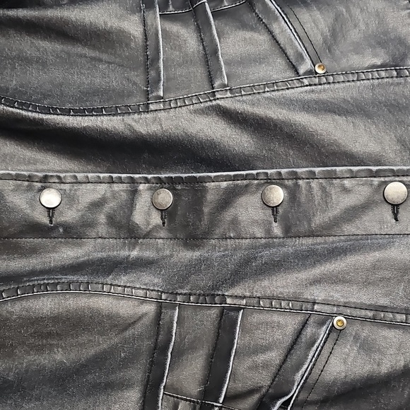 No Boundaries Black Faux Leather Distressed Grunge Structured Blazer Jacket - Picture 5 of 11